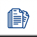 Минималистичная одноцветная иконка полного комплекта документов на белом фоне для раздела обслуживания дымоходов